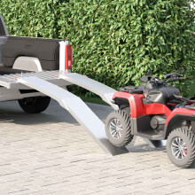 vidaXL Motorcycle Ramp 680 kg 2 pcs Silver 205 x 28 x 5 cm Aluminium