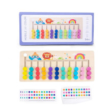 (D) Preschool Learning Toy Wood Puzzle Board Color Matching Game Learning Educational Toy for 3 4 5 Years Old Toddlers E