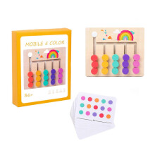 (E) Preschool Learning Toy Wood Puzzle Board Color Matching Game Learning Educational Toy for 3 4 5 Years Old Toddlers E