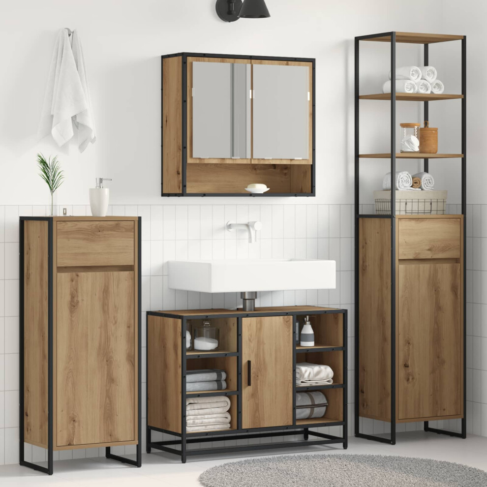 Vidaxl Bathroom Cabinet Artisian Oak 40 X 30 X 180 Cm Engineered Wood