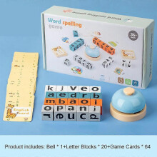 (with bell) Dices Word Game Brain Exercise Game Perfect for Parties Family Game Nights