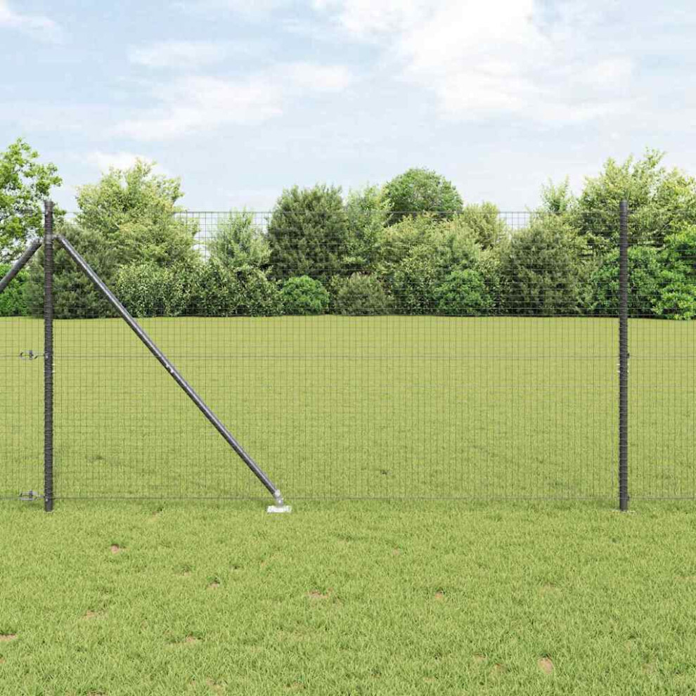 Vidaxl Welded Wire Fence With Spikes 10 X 1.4 M Pvc-Coated Steel Grey