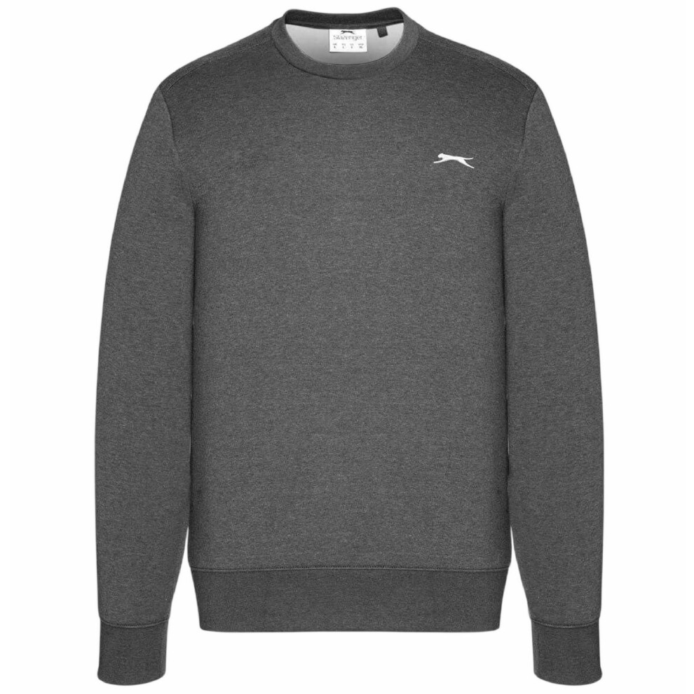Slazenger (M, Charcoal Marl) Mens Fleece Crew Neck Sweatshirt Multicoloured