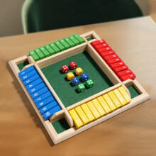 Arithmetic Dice Board Game Four-Sided Flip Card Games Box Dice Toys Wooden Flaps Dices 4 Players Party Number Game Board Games