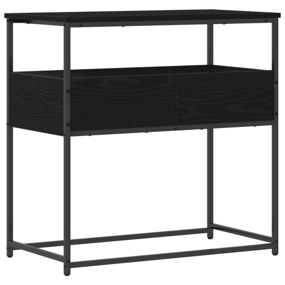 Vidaxl Console Table Oak 75 X 40 X 75 Cm Engineered Wood Black