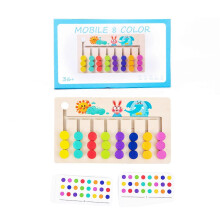 (M) Preschool Learning Toy Wood Puzzle Board Color Matching Game Learning Educational Toy for 3 4 5 Years Old Toddlers E
