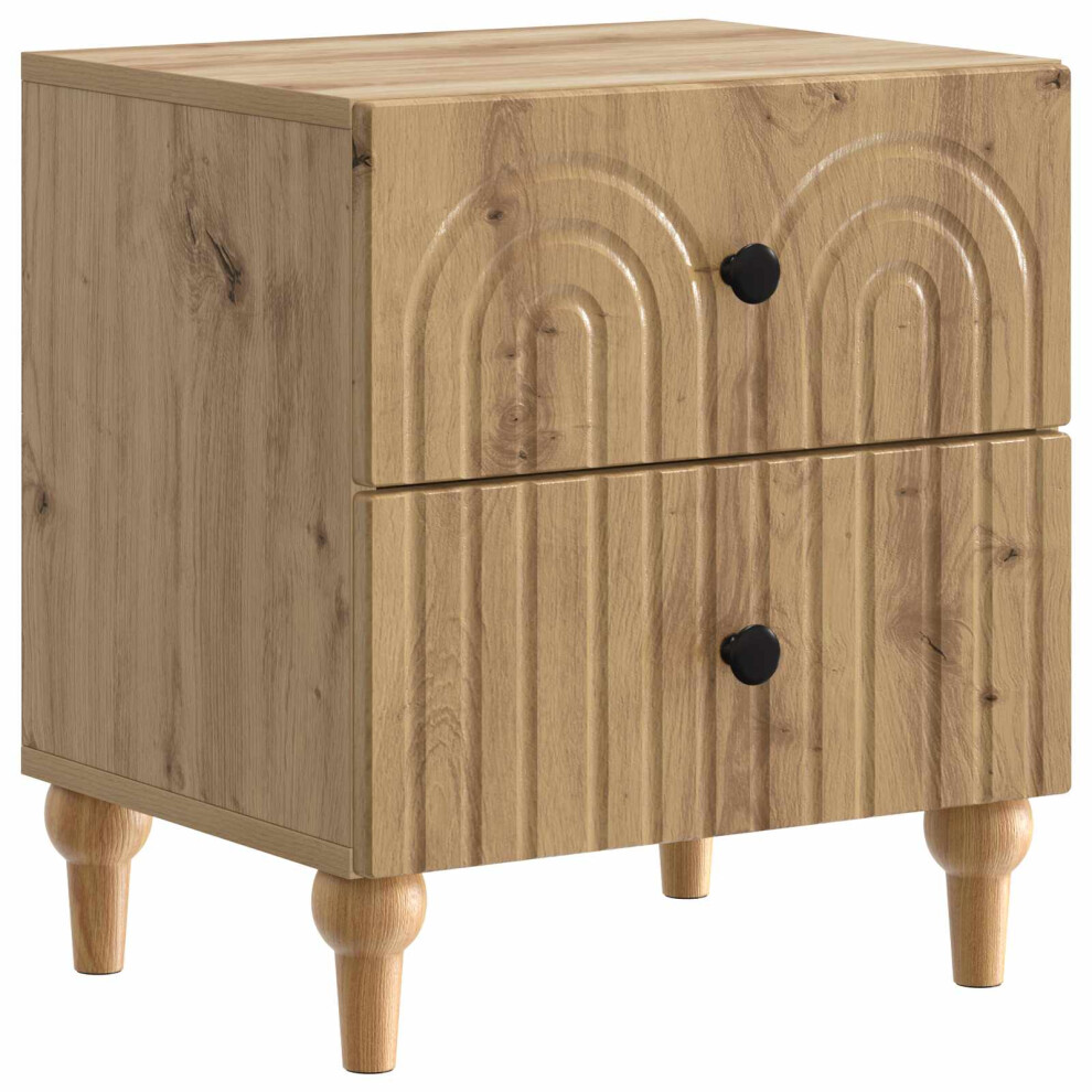 Vidaxl Bedside Cabinet Artisan Oak 43 X 34.5 X 48 Cm Engineered Wood