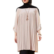 (S, Beige) Muslim Fashion Islamic Kaftan Abaya Dress Caftan Long Sleeve Loose Tops Plain Blouse Long Tops Shirt Nursing Comfortable Green S