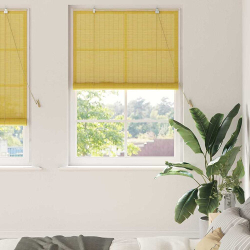 VidaXL vidaXL Roller Blind Yellow 100 x 220 cm Bamboo