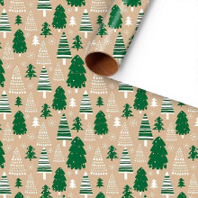 (C) 6 Pcs 50x70cm Red Green Per Roll Xmas Wrapping Paper Sheet Package for Merry Christmas Holiday Gift Wrap Craft Paper Decor Gifts