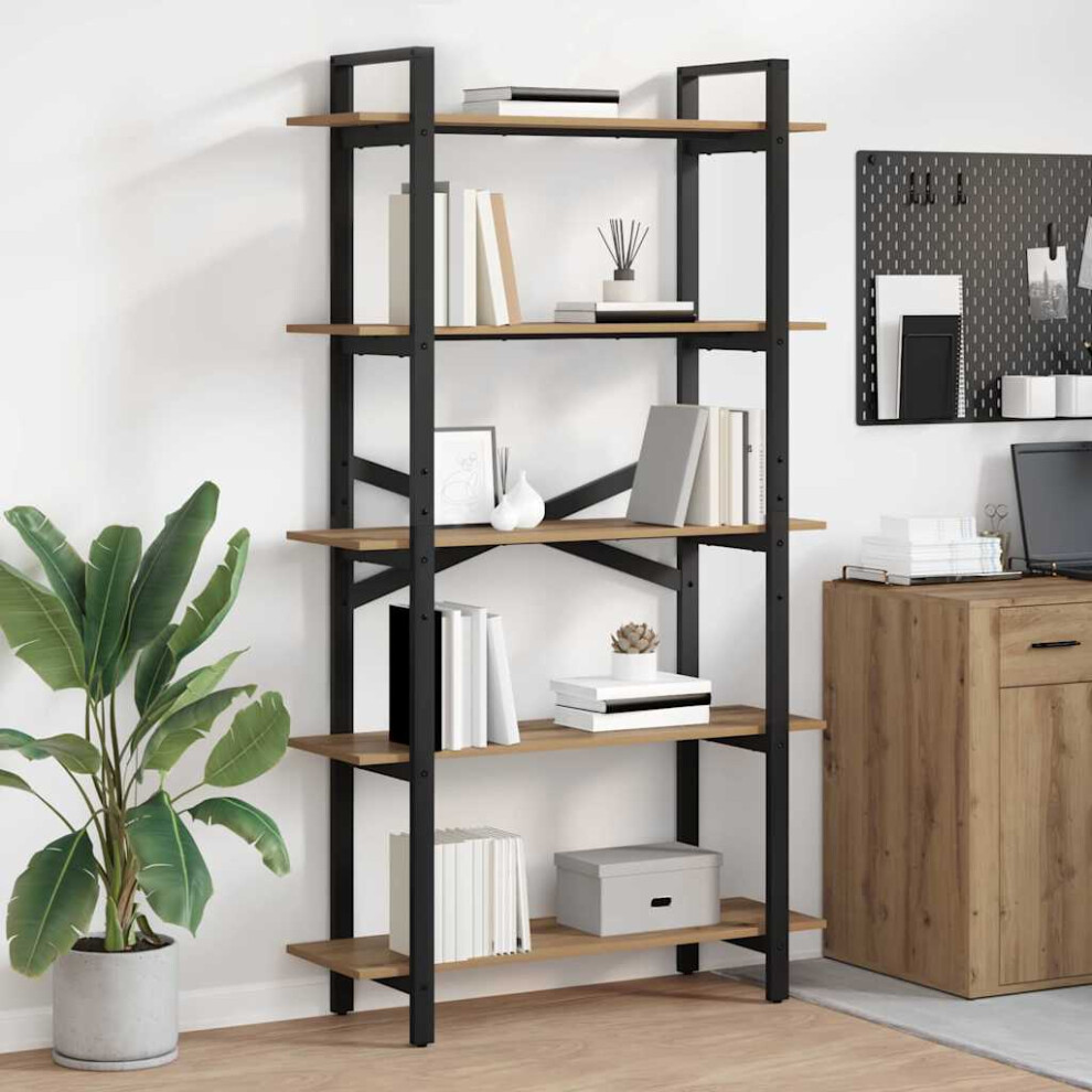 Vidaxl Bookshelf Artisan Oak 100 X 33.5 X 178 Cm Engineered Wood