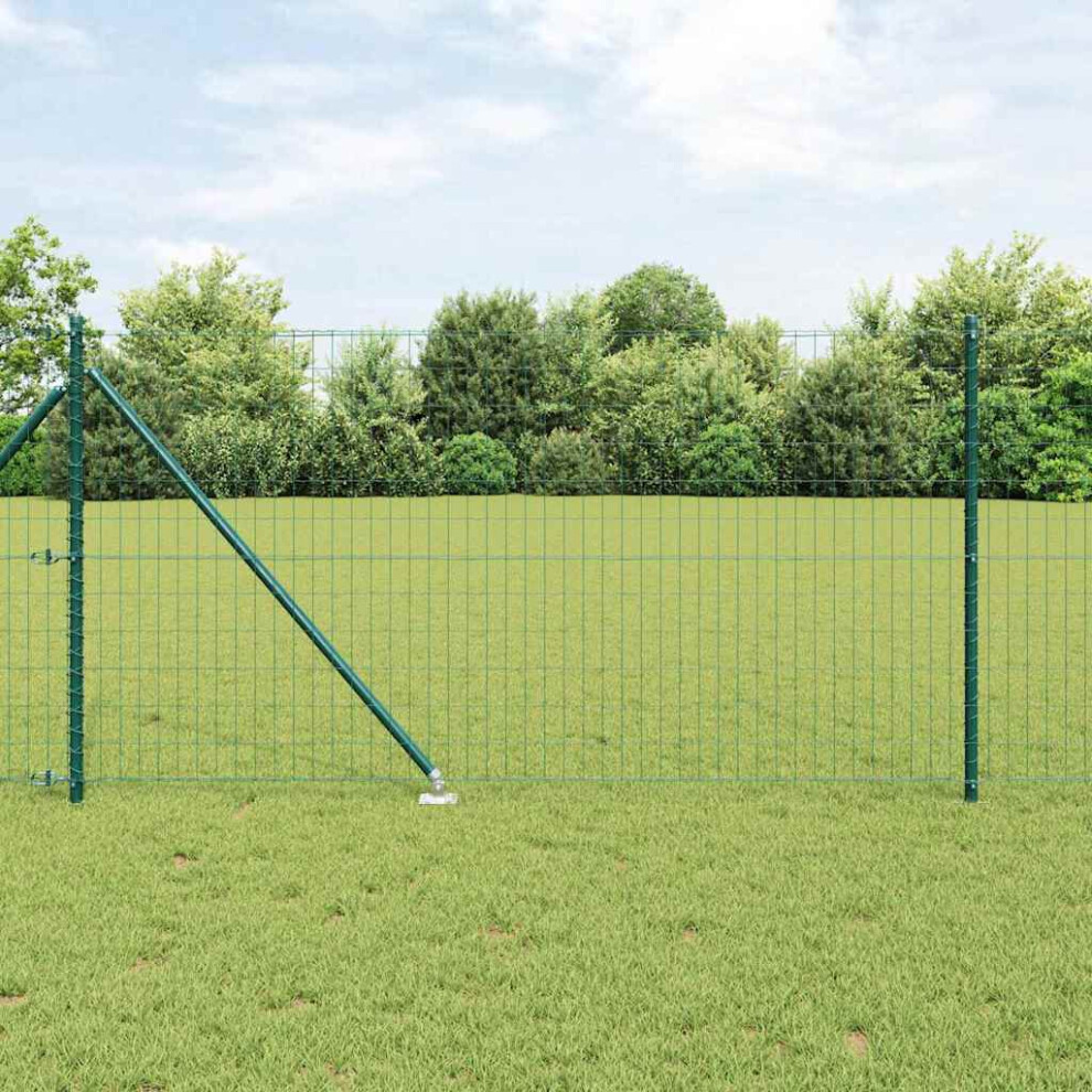 Vidaxl Welded Wire Fence With Spikes 25 X 1 M (W X H) Pvc-Coated Steel