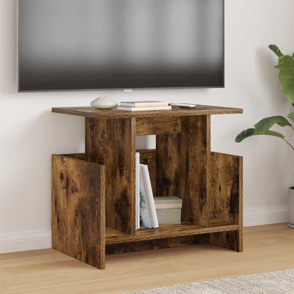 Vidaxl Tv Stand Smoked Oak 50 X 35 X 45 Cm Engineered Wood