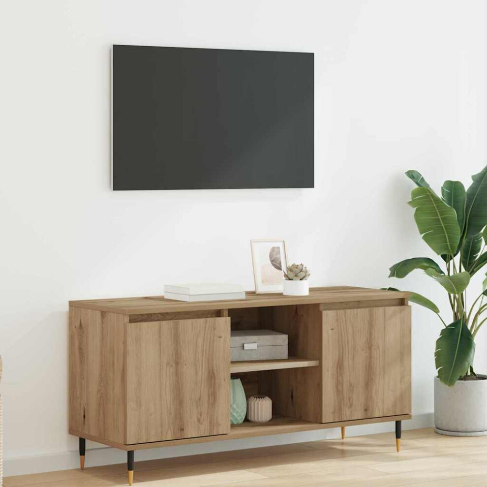 Vidaxl Tv Cabinet Artisan Oak 104 X 35 X 50 Cm Engineered Wood