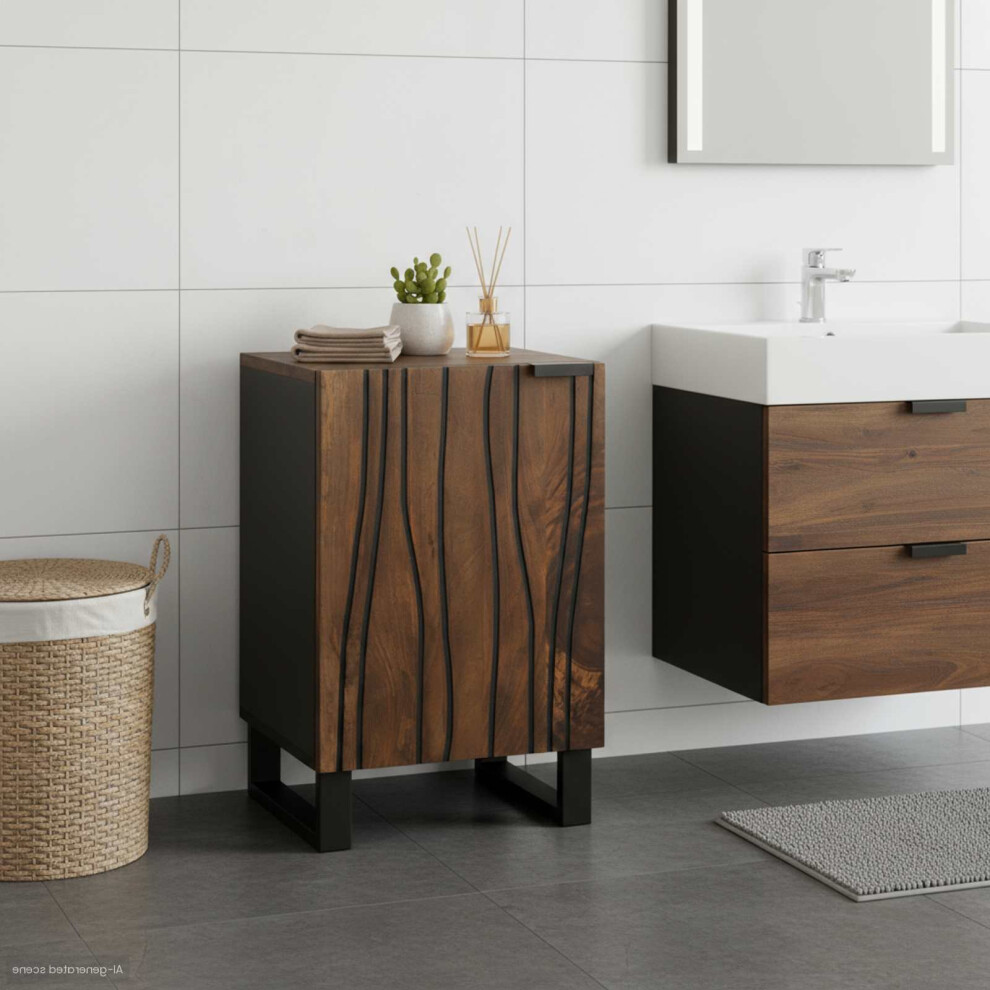 Vidaxl Bathroom Sink Cabinet Walnut 38 X 33.5 X 58 Cm Engineered Wood