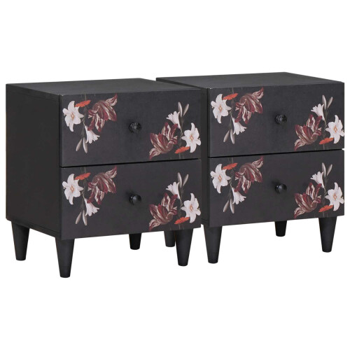 VidaXL vidaXL Bedside Table 2 pcs Brown 40 x 33.5 x 46 cm Solid Mango Wood