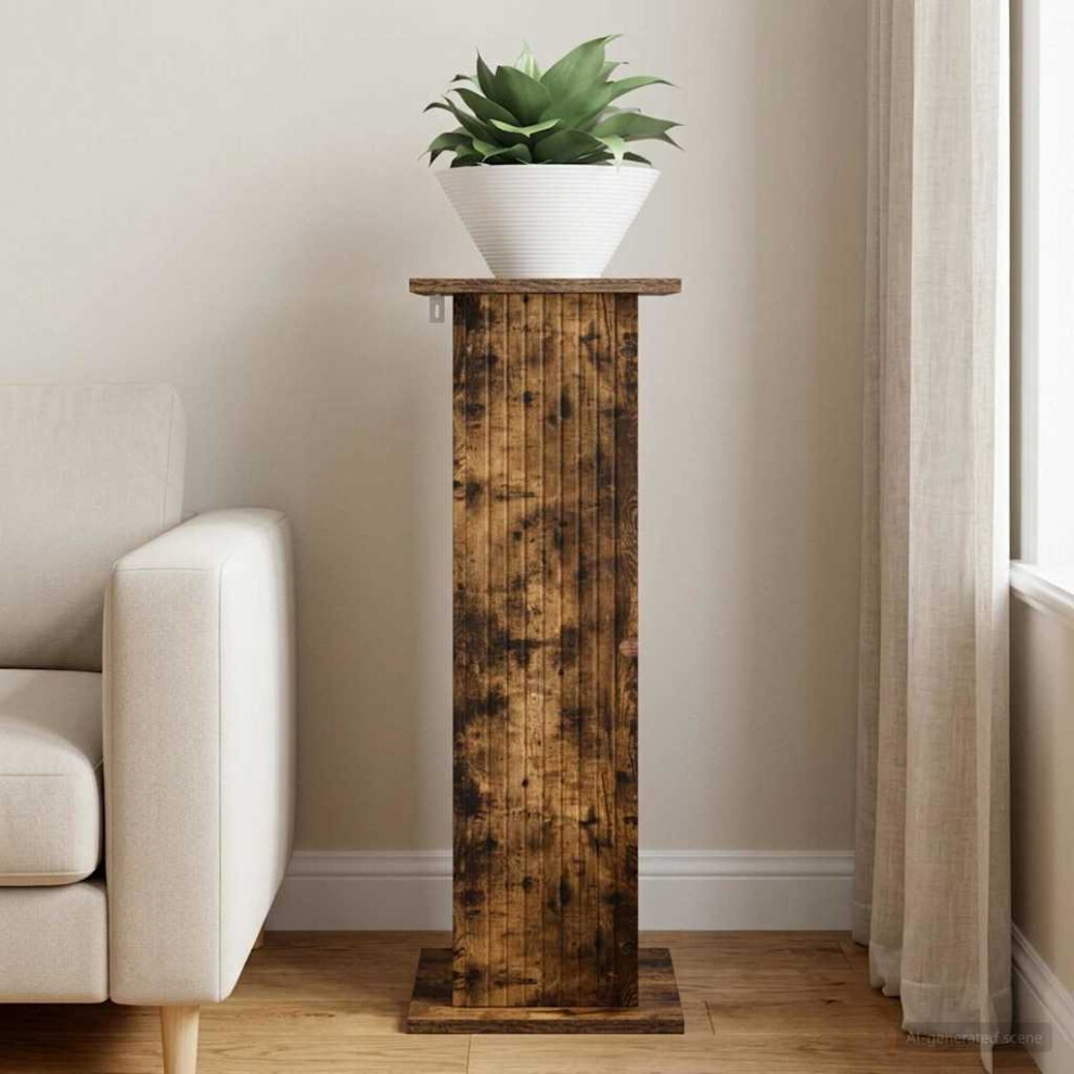 Vidaxl Plant Stand Smoked Oak 30.5 X 30 X 80.5 Cm Engineered Wood