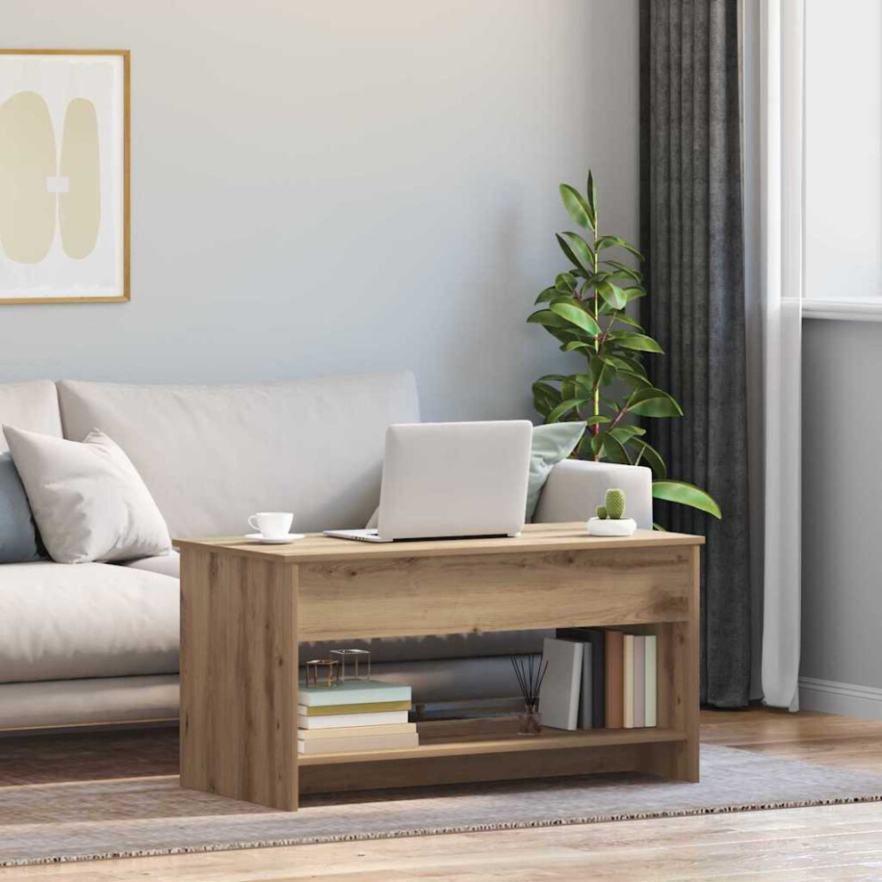 Vidaxl Coffee Table Artisan Oak 80 X 50.5 X 41.5 Cm Engineered Wood