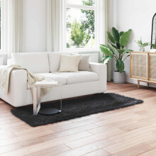 vidaXL Faux Sheepskin Rug TAFALLA Black 100 x 200 cm Polyester