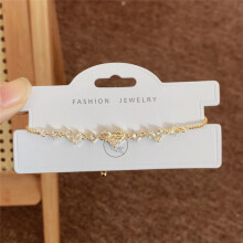 (Style 101) Rose Gold Adjustable Slider Bracelet, Red Enamel & Hollow Four Leaf Clover Charms with Clear Zircon Accents