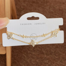 (Style 107) Rose Gold Adjustable Slider Bracelet, Red Enamel & Hollow Four Leaf Clover Charms with Clear Zircon Accents