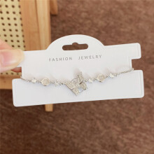(Style 96) Rose Gold Adjustable Slider Bracelet, Red Enamel & Hollow Four Leaf Clover Charms with Clear Zircon Accents