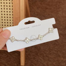 (Style 86) Rose Gold Adjustable Slider Bracelet, Red Enamel & Hollow Four Leaf Clover Charms with Clear Zircon Accents