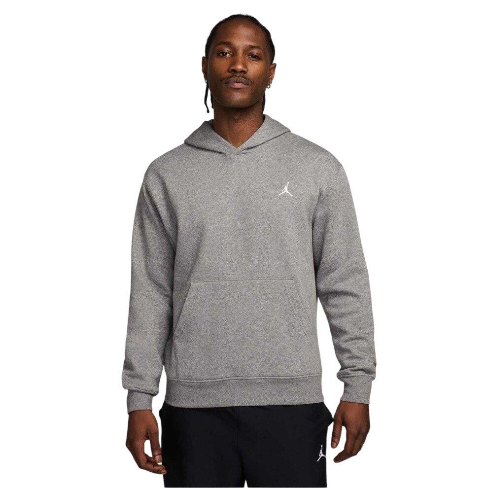 Nike (M, Carbon/White) Mens Air Jordan Essential Fleece Pullover Hoodie White