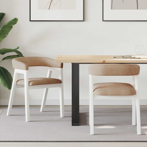VidaXL vidaXL Dining Chairs 2 pcs White 54 x 57 x 73 cm Solid Rubber Wood