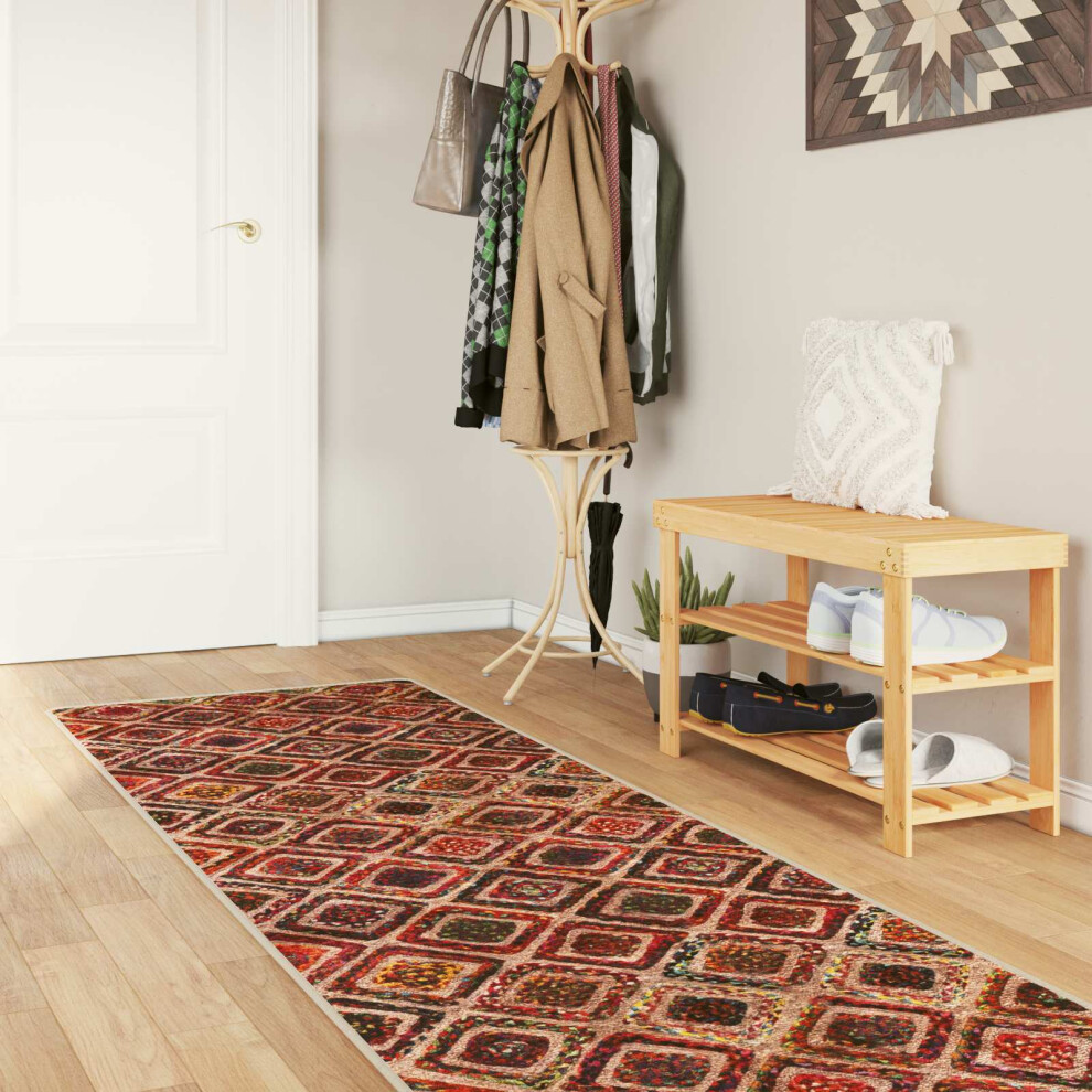 Vidaxl Rug Runner Marsa Multicolour 80 X 450 Cm Polyester And Pvc