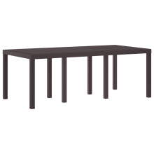 vidaXL Garden Table Brown 200 x 100 x 73 cm Poly Rattan