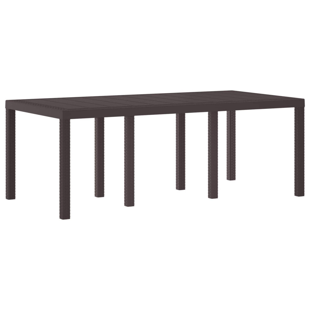 Vidaxl Garden Table Brown 200 X 100 X 73 Cm Poly Rattan