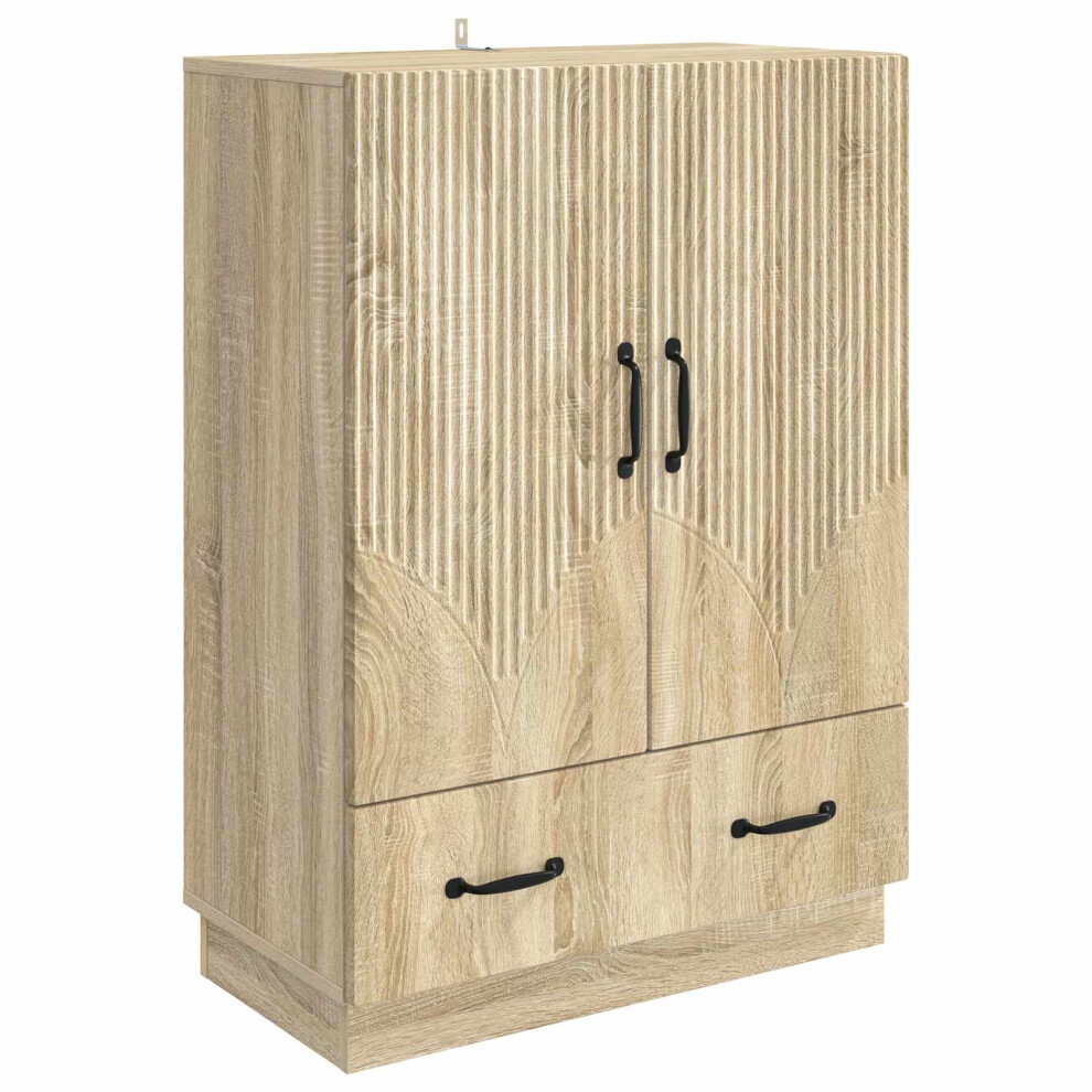 Vidaxl Sideboard Sonoma Oak 66 X 34.5 X 92 Cm Engineered Wood