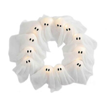 Optimised Halloween Decor Light-Up Ghost for Indoor & Outdoor Wall Decor, Spooky Front Door Hanging