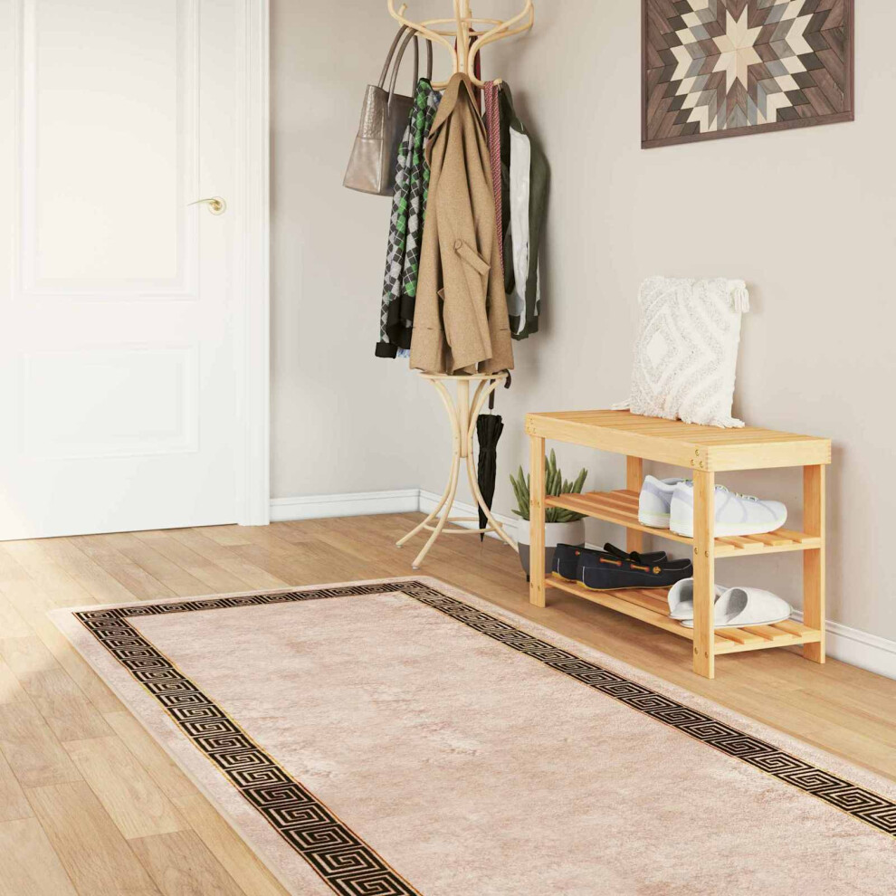 Vidaxl Rug Runner Marsa 80 X 250 Cm Polyester And Pvc Black