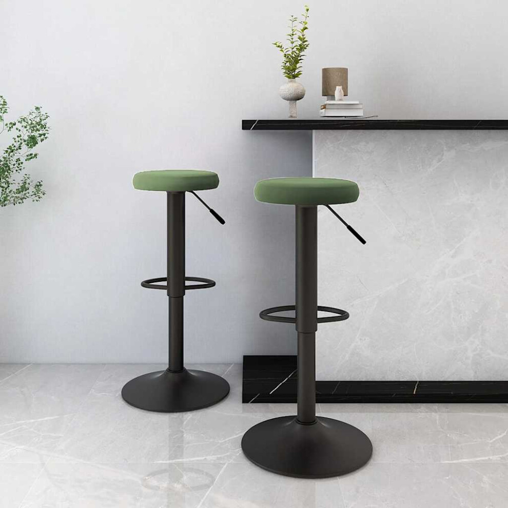 Vidaxl Bar Stools 2 Pcs Dark Green Velvet