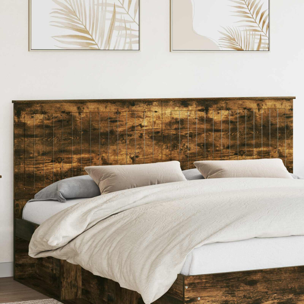 Vidaxl Headboard With Headboard Smoked Oak 180 Cm Engineered Wood