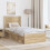 VidaXL vidaXL Bed Frame with Headboard Sonoma Oak 75 x 190 cm Solid Pine Wood 2