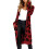 (M, Red) Oversized Women's Leopard Print Cardigan with Front Opening  Red S 1