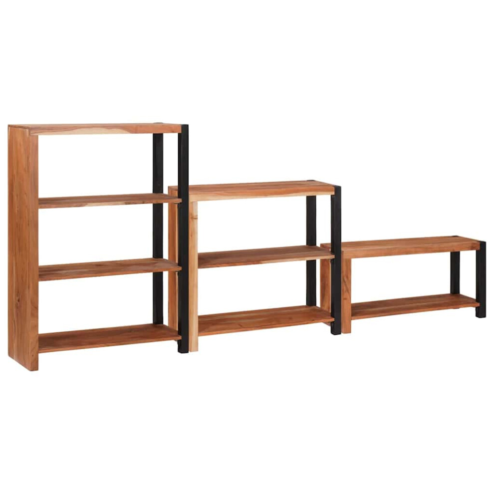Vidaxl Bookshelf 3 Pcs 80 X 30 X 110 Cm Solid Acacia Wood Brown