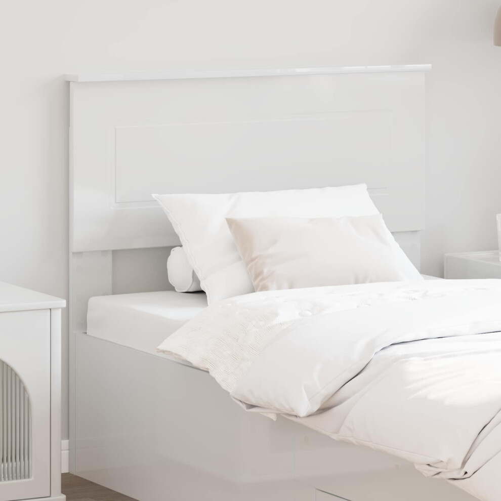 Vidaxl Headboard Gloss Engineered Wood White