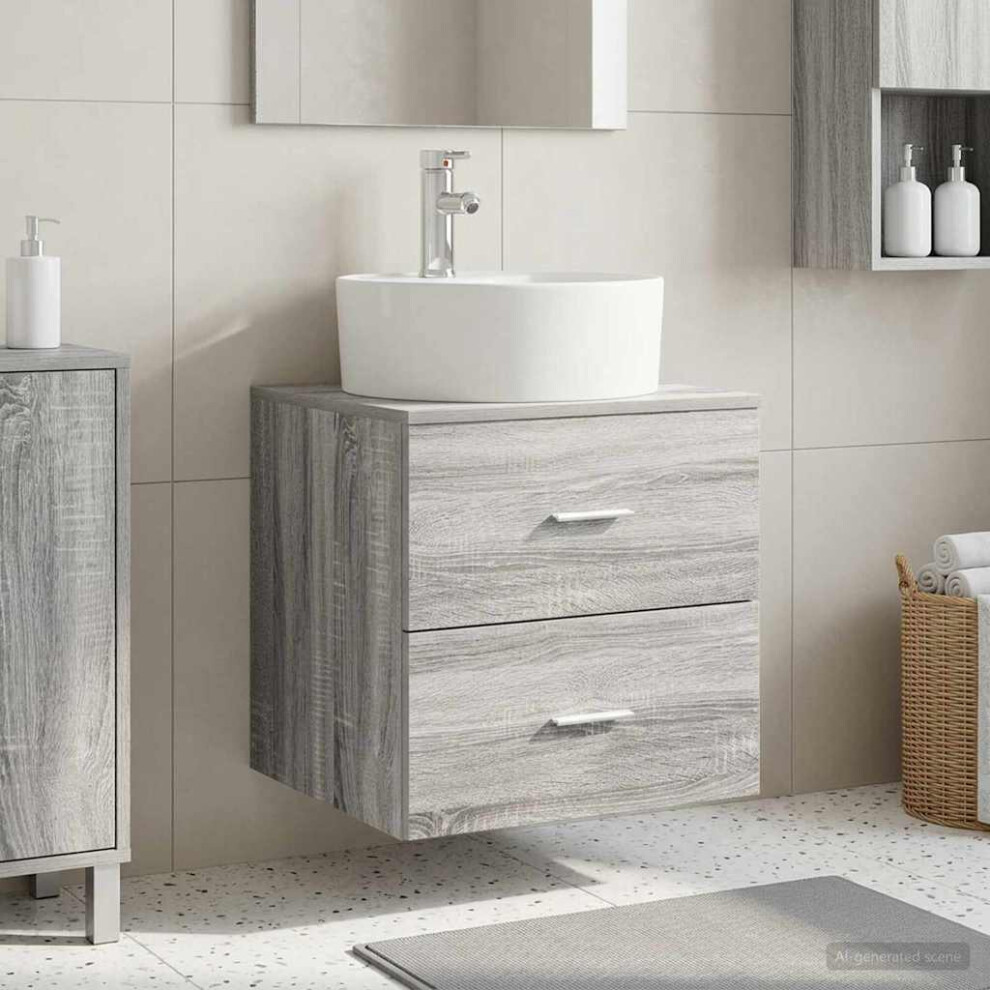 Vidaxl Wall-Mounted Sink Vanity Sonoma 49.5 X 44.5 X 65 Cm Grey