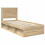 VidaXL vidaXL Bed Frame with Headboard Sonoma Oak 75 x 190 cm Solid Pine Wood 3