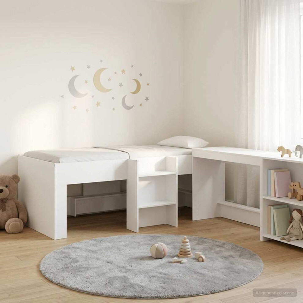 Vidaxl Kids'high Bed Frame With Desk 80 X 200 Cm White