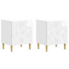 vidaXL Bedside Table 2 pcs High Gloss White 43 x 34.5 x 50 cm