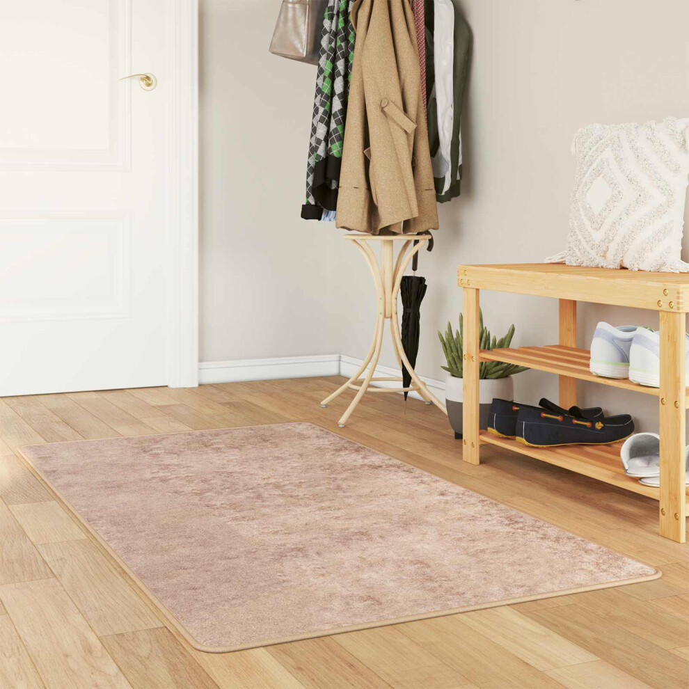 Vidaxl Rug Runner Marsa Sand 80 X 100 Cm Polyester And Pvc