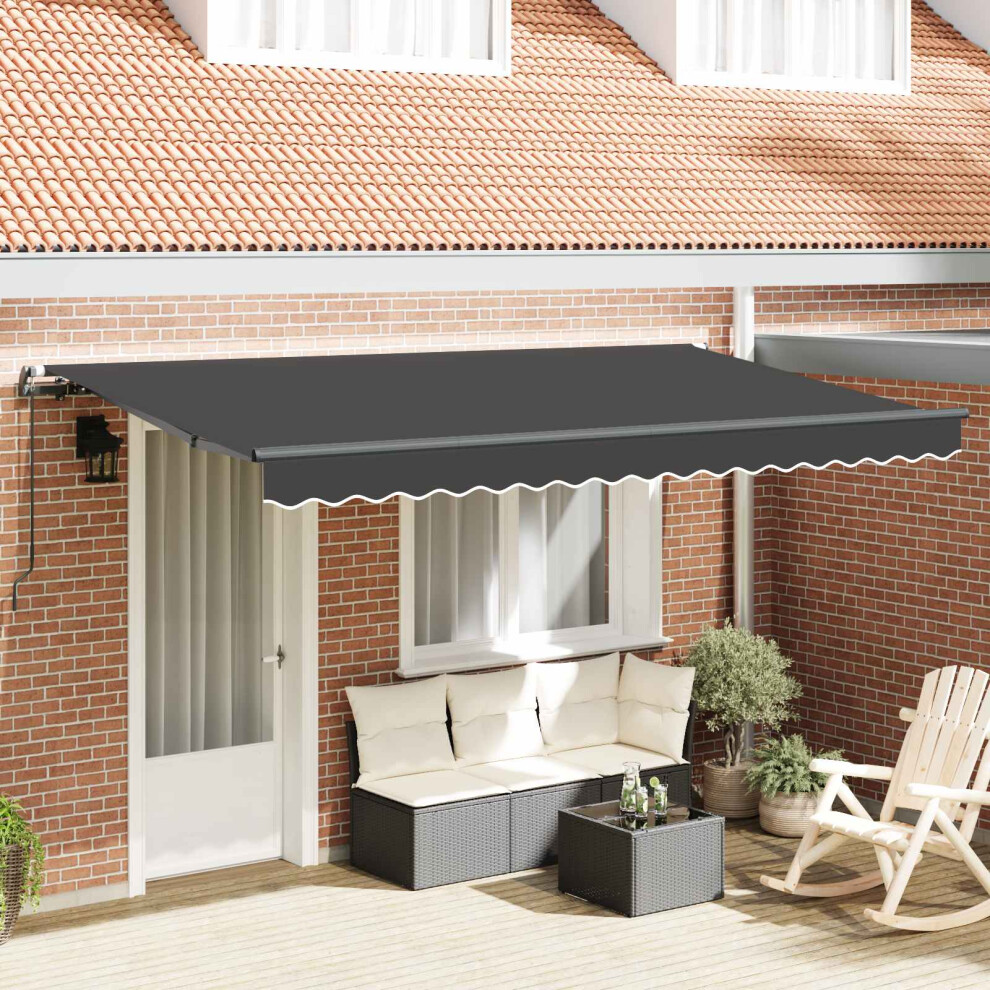 Vidaxl Retractable Awning 400 X 200 Cm Fabric Anthracite