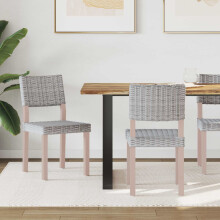 vidaXL Dining Chair 2 pcs Kubu Rattan White Wash 46 x 55 x 84 cm