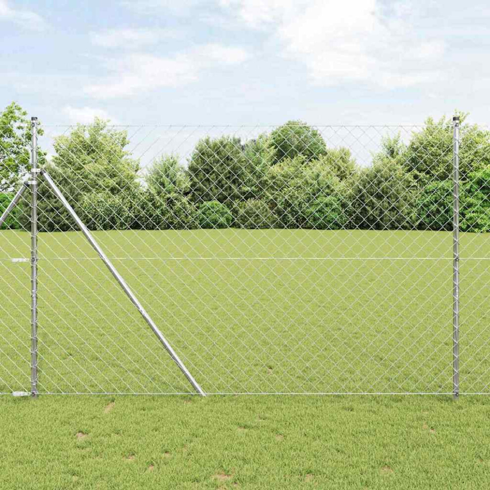 Vidaxl Ground Fix Welded Wire Fence 10 X 1.5 M Silver Mesh