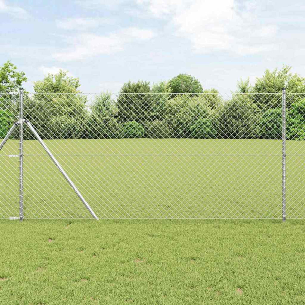 Vidaxl Ground Fix Welded Wire Fence 10 X 1.2 M Silver Mesh